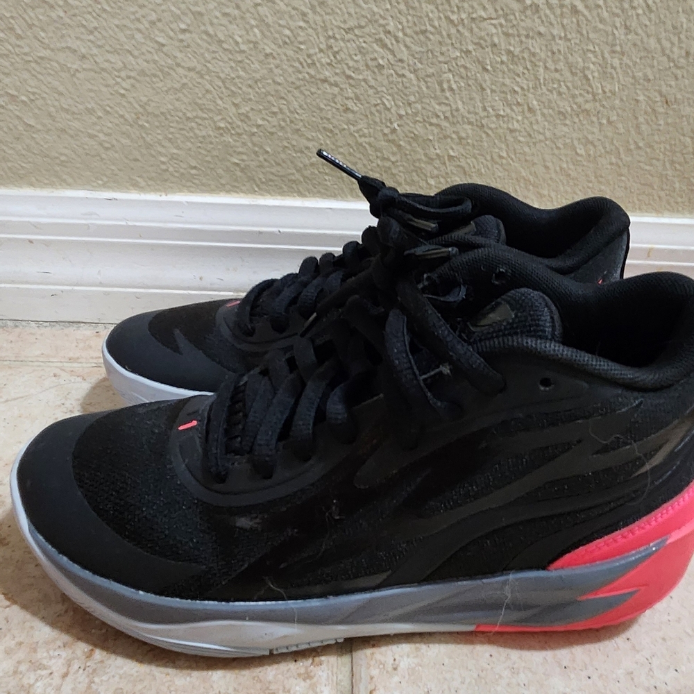 Black and Pink and Grey Puma MB.02 X Flare La-Melo